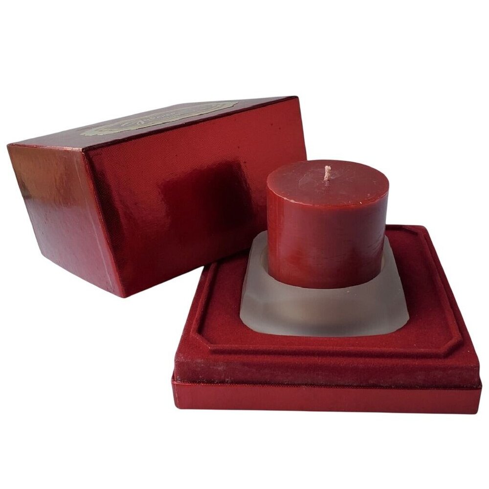 Vintage 1980s Germaine Monteil Galore Perfume Candle Frosted Glass Holder Boxed